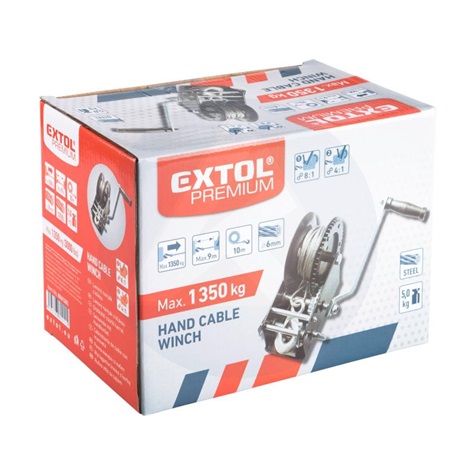 EXTOL 8861305 kézi csörlő drótköteles 1.350 kg