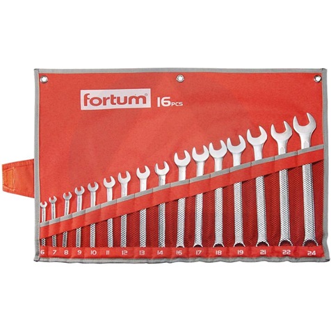 FORTUM 4730201 csillag-villás kulcs készlet 6-24 mm 16 részes