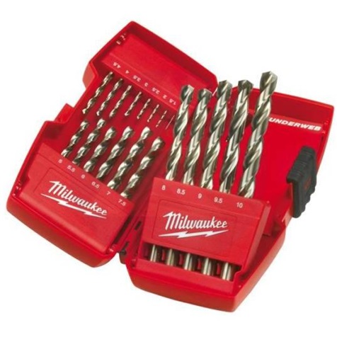 Fém csigafúró készlet 25 részes 1-13 mm köszörült HSS-CO MILWAUKEE 4932352471