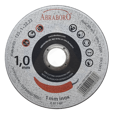 Fém vágókorong 125x1,0 mm ABRABORO /Chili Inox/