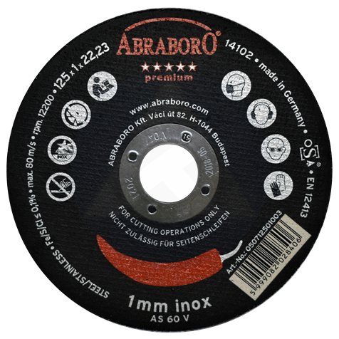 Fém vágókorong 125x1,0 mm ABRABORO /Chili Inox/
