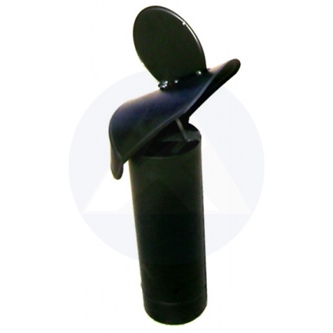 Füstcső Szélkakas 150 mm fekete (huzatfokozó)