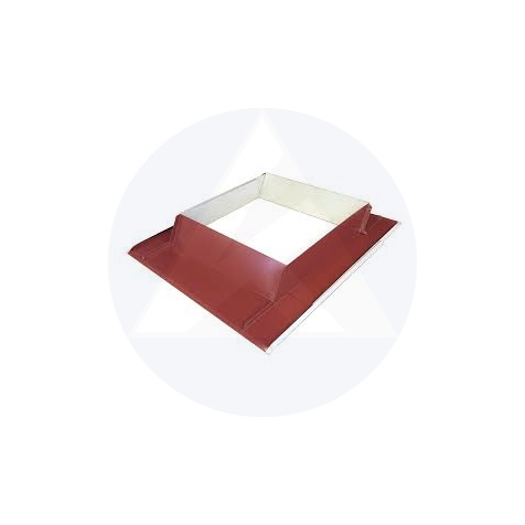 Kéményszegély összeállított 38x38-51 cm (33 cm kiterített) Alu  RAL8004 cserépvörös