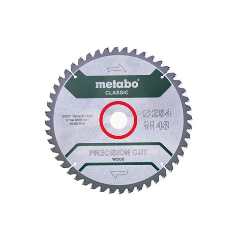 Körfűrészlap 254x30 mm Z48 vidiás METABO 628061