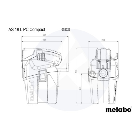METABO AS 18 L PC Compact Akkumulátoros porszívó alapgép