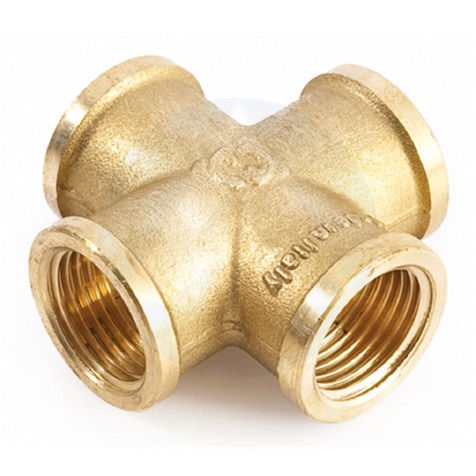 Sárgaréz keresztidom 3/4" BM
